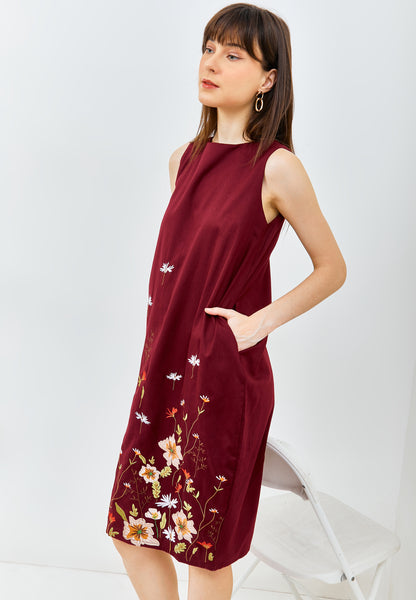 SECRET GARDEN Maroon Tulip Dress