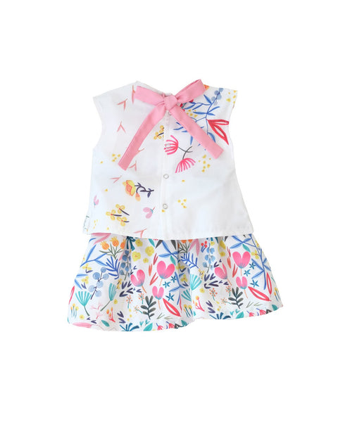 WHITE 花 HANA MiniMe Top&Skirt set