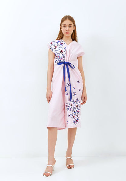 CHERRY BLOSSOM Embroidery Pink Jumpsuit