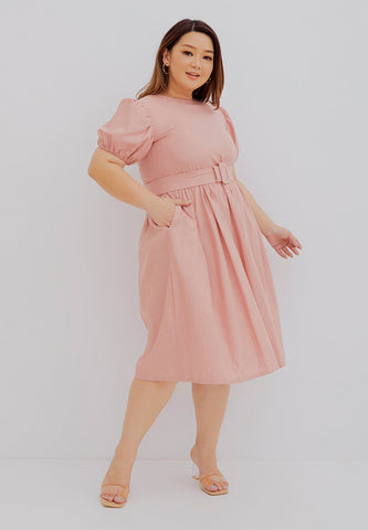 Puff Sleeve Dress Blush #FS50