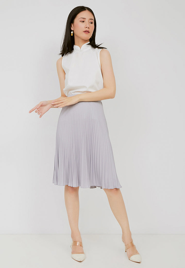 Basic Pleated Skirt Grey