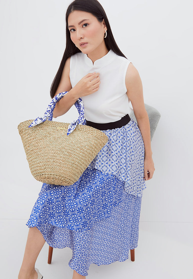 PERANAKAN BLU Straw Bag ANS.EIN