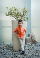 3D Tenun Orange Boy Shirt