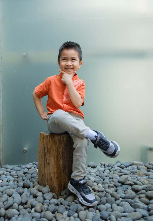 3D Tenun Orange Boy Shirt