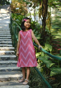 3D Tenun Fuchsia Girl Dress