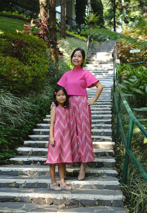 3D Tenun Fuchsia Girl Dress