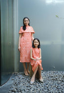 3D Tenun Orange Girl Dress