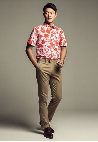 PERANAKAN PAWS Man Shirt with Point Collar