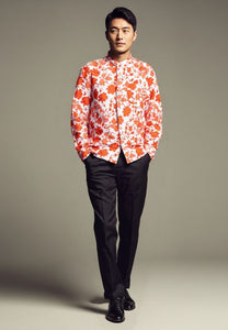 PERANAKAN PAWS Man Shirt Long Sleeve with Point Collar