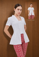 WHITE Kebaya Peplum Top