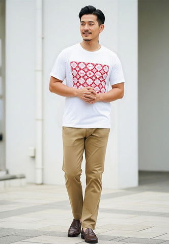 CALLIGRAPHY TILES Unisex Adult White T-shirt