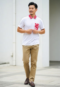 PERANAKAN PAWS Unisex Adult White Polo Shirt