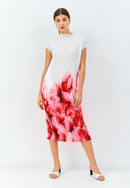 PEONIES Pleated Midi Dress