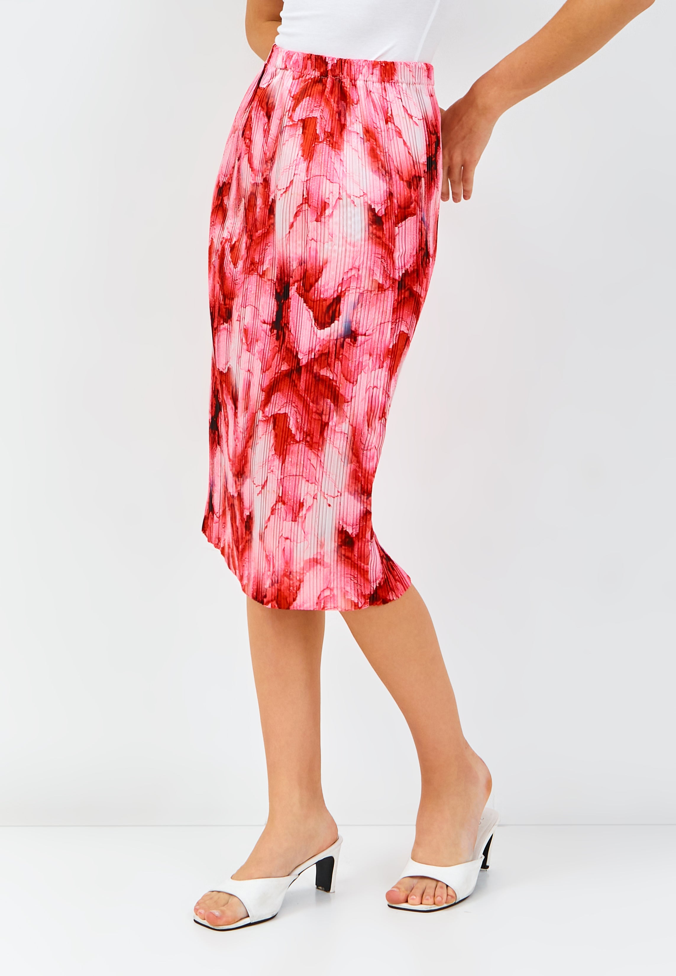 PEONIES Pleated Skirt