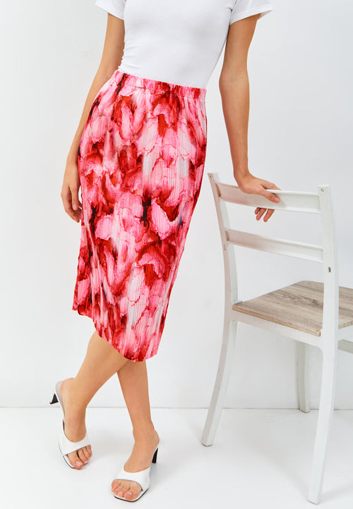 PEONIES Pleated Skirt