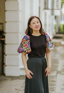 Eye On The World Puff Sleeve Top
