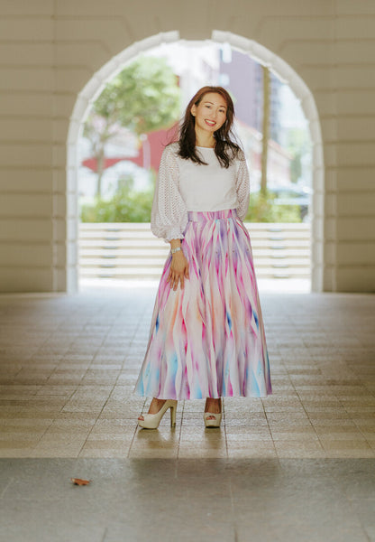 EMOTIONAL LANDSCAPE Circle Skirt Maxi