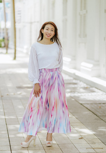 EMOTIONAL LANDSCAPE Circle Skirt Maxi