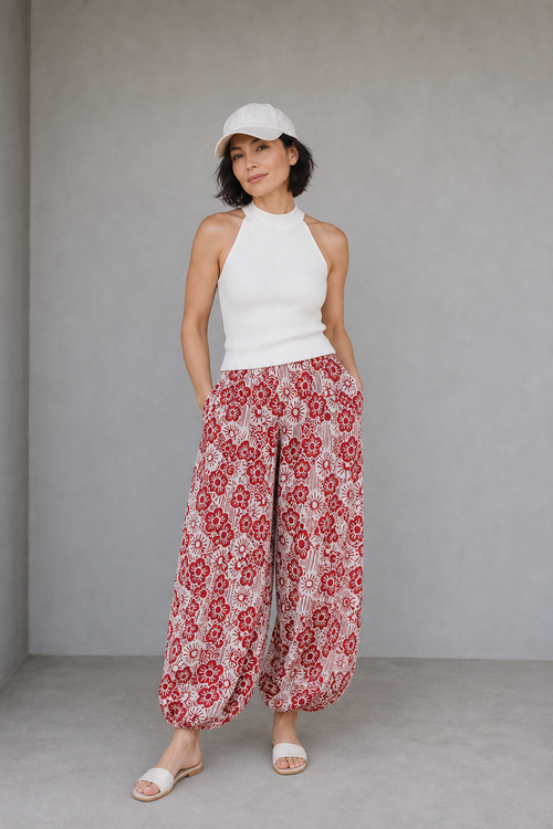 BANGKIT Red Fourways Pants