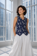 BUTTERFLY Navy Batik Vest Top