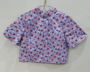#08 CHERRY BLOSSOM Sleeve Crop Top - S #SS