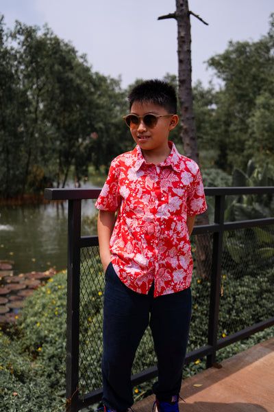 PERANAKAN PAWS Red Boy Shirt