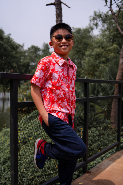 PERANAKAN PAWS Red Boy Shirt