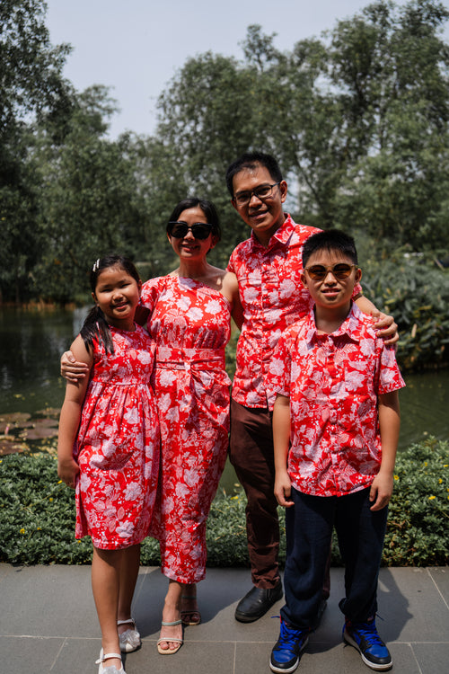 PERANAKAN PAWS Red Boy Shirt