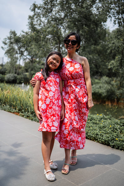 PERANAKAN PAWS Red Girl Sleeve Cheongsam Dress