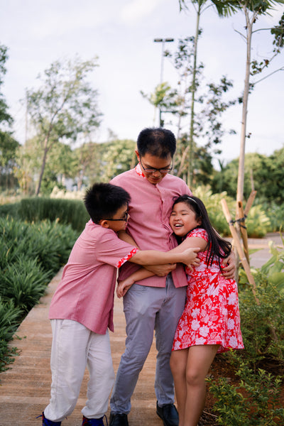 PERANAKAN PAWS Red Girl Sleeve Cheongsam Dress