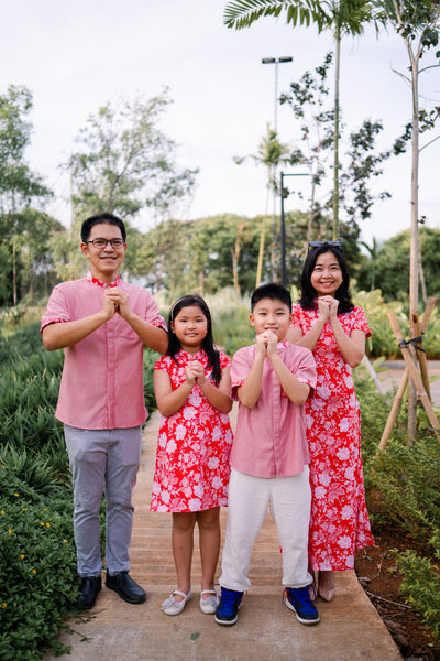 PERANAKAN PAWS Red Maxi Cheongsam Dress