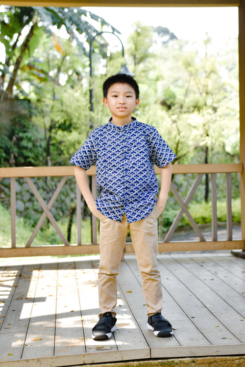 CLOUD Navy Boy Batik Shirt
