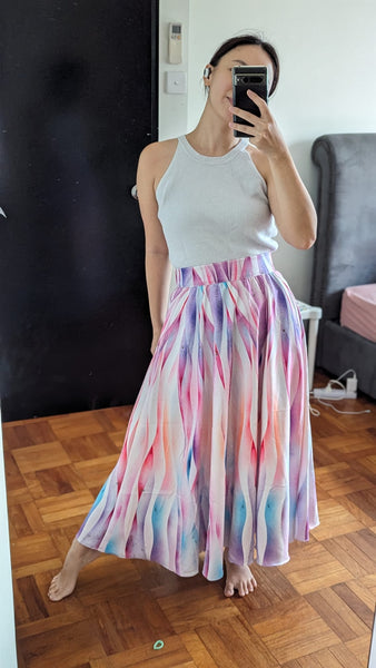 EMOTIONAL LANDSCAPE Circle Skirt Maxi