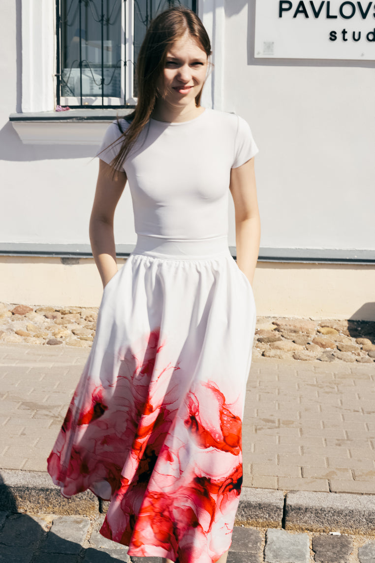 PEONIES Maxi Circle Skirt