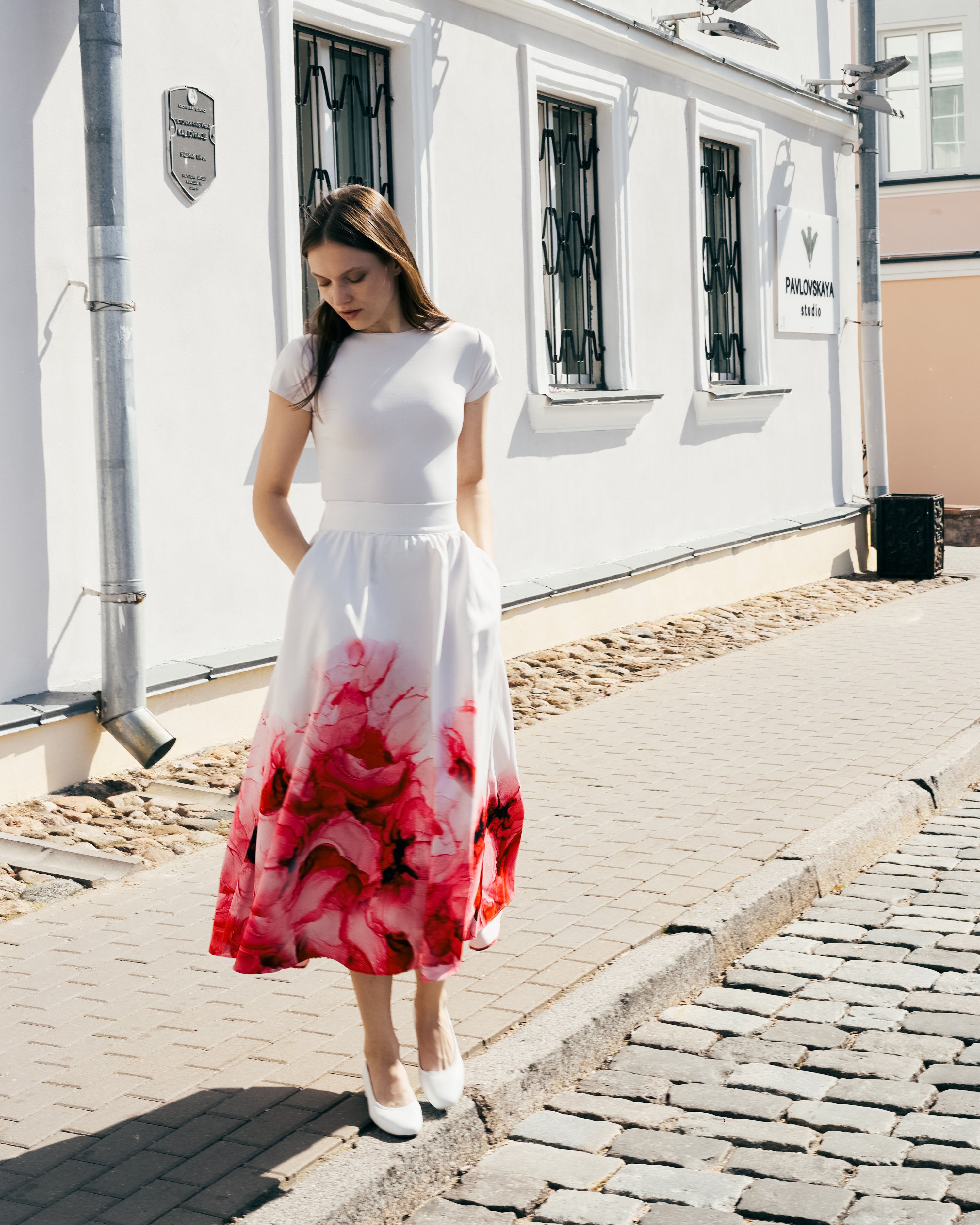 PEONIES Maxi Circle Skirt