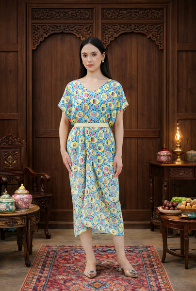 PERANAKAN PORCELAIN Midi Kimono Dress
