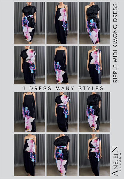 RIPPLE Midi Kimono Dress