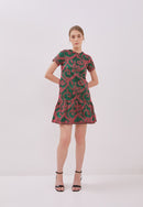 3D Tenun Green Mini Dress