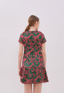 3D Tenun Green Mini Dress