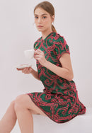 3D Tenun Green Mini Dress