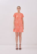 3D Tenun Orange Mini Dress