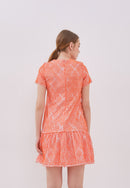 3D Tenun Orange Mini Dress