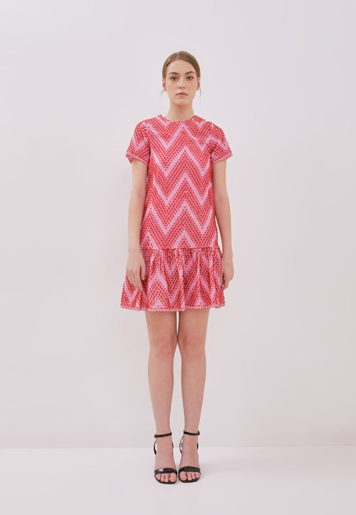 3D Tenun Fuchsia Mini Dress