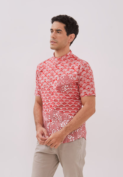 Kintsugi Red Man Batik Shirt