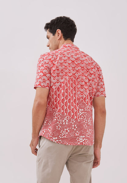 Kintsugi Red Man Batik Shirt