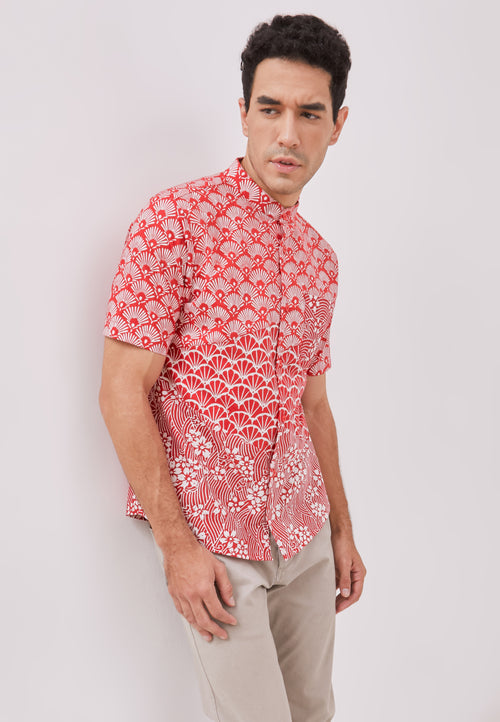 Kintsugi Red Man Batik Shirt
