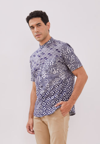 Kintsugi Navy Man Batik Shirt