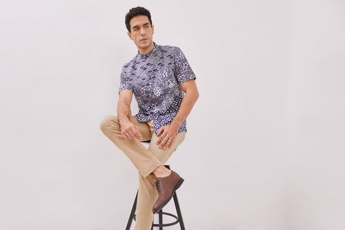 Kintsugi Navy Man Batik Shirt