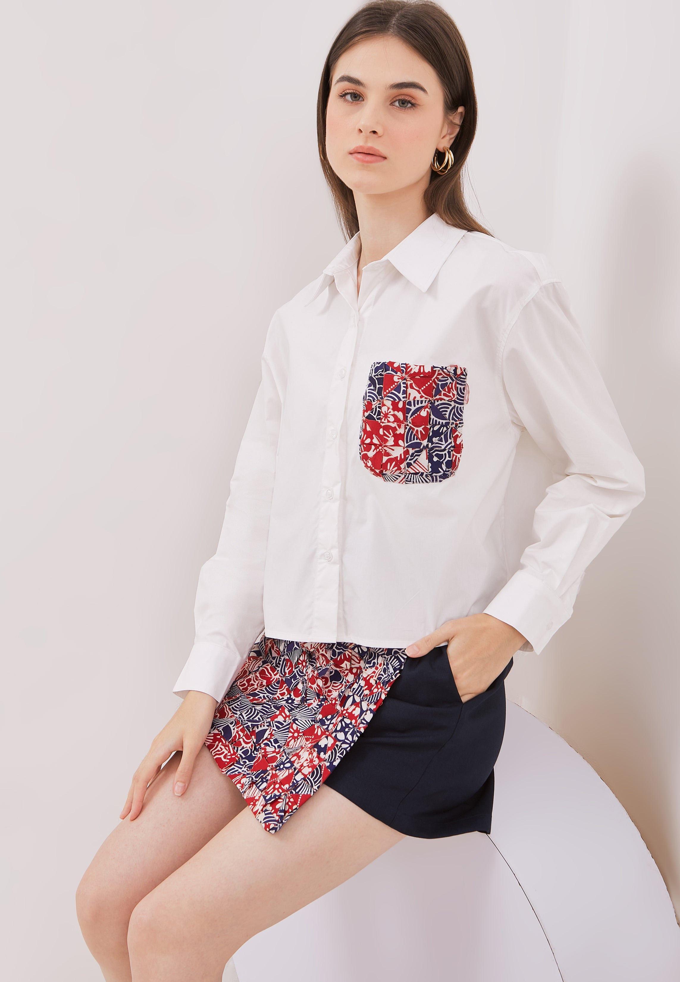 ORIGAMI Navy Red Shirt