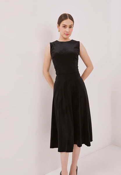 VELVET Black Fit and Flare Dress